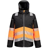 Portwest PW364 PW3 Orange/Black Class 1 Padded Waterproof Hi Vis Winter Jacket