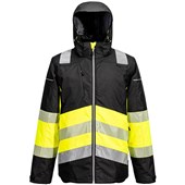 Portwest PW364 PW3 Yellow/Black Class 1 Padded Waterproof Hi Vis Winter Jacket