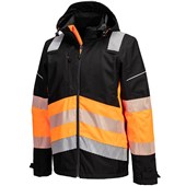 Portwest PW368 PW3 Orange/Black Extreme Class 1 Waterproof Breathable Hi Vis Rain Jacket