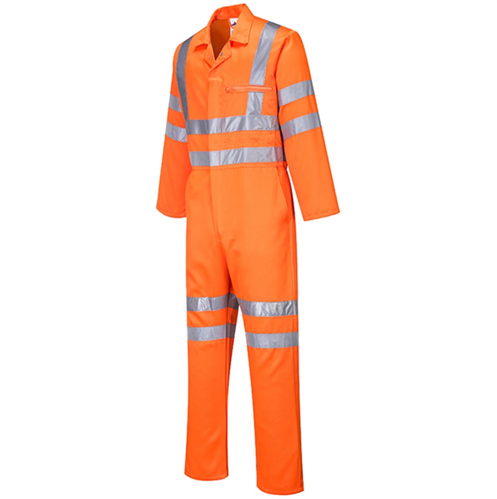 Portwest RT42 Orange Polycotton Hi Vis Overalls | Safetec Direct
