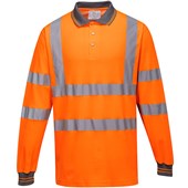 Portwest S271 Orange Polycotton Long Sleeved Hi Vis T Shirt