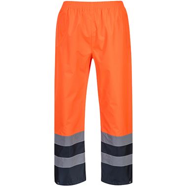 Portwest S486 Orange/Navy Two Tone Hi Vis Waterproof Trousers