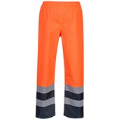 Portwest S486 Orange/Navy Two Tone Hi Vis Waterproof Trousers