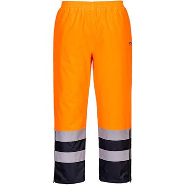 Portwest S598 Orange/Navy Two Tone Waterproof Lined Padded Hi Vis Winter Trouser