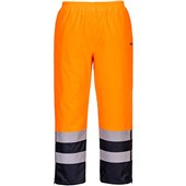 Portwest S598 Orange/Navy Two Tone Waterproof Lined Padded Hi Vis Winter Trouser