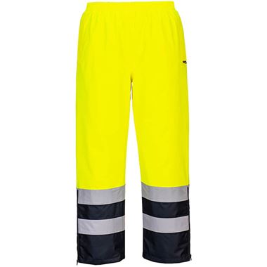 Portwest S598 Yellow/Navy Two Tone Waterproof Lined Padded Hi Vis Winter Trouser