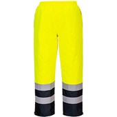 Portwest S598 Yellow/Navy Two Tone Waterproof Lined Padded Hi Vis Winter Trouser