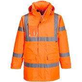 Portwest S599 Orange Extreme Waterproof Breathable Hi Vis Rain Jacket (3L)