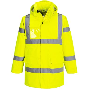 Portwest S599 Yellow Extreme Waterproof Breathable Hi Vis Rain Jacket (3L)