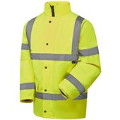 Supertouch Yellow Hi Vis Fleece Lined Waterproof Padded Parka Jacket Supertouch Yellow Hi Vis Fleece Lined Waterproof Padded Parka Jacket