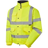 Supertouch Yellow Hi Vis Fleece Lined Waterproof Padded Bomber Jacket Supertouch Yellow Hi Vis Fleece Lined Waterproof Padded Bomber Jacket