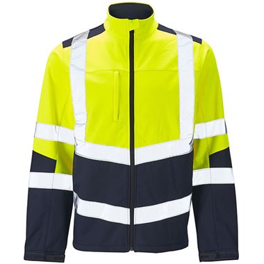 Supertouch Yellow/Navy Hi Vis Two Tone Softshell Jacket