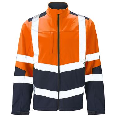 Supertouch Orange/Navy Hi Vis Two Tone Softshell Jacket