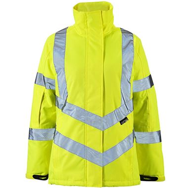 Supertouch Yellow Women's Padded Hi Vis Waterproof Jacket