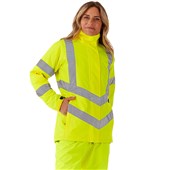 Supertouch Yellow Women's Padded Hi Vis Waterproof Jacket