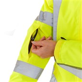 Supertouch Yellow Women's Padded Hi Vis Waterproof Jacket