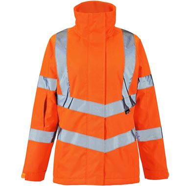 Supertouch Orange Women's Padded Hi Vis Waterproof Jacket