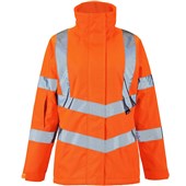 Supertouch Orange Women's Padded Hi Vis Waterproof Jacket