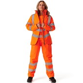 Supertouch Orange Women's Padded Hi Vis Waterproof Jacket