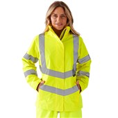 Supertouch Yellow Women's Lightweight Hi Vis Waterproof Jacket