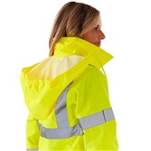 Supertouch Yellow Women's Lightweight Hi Vis Waterproof Jacket