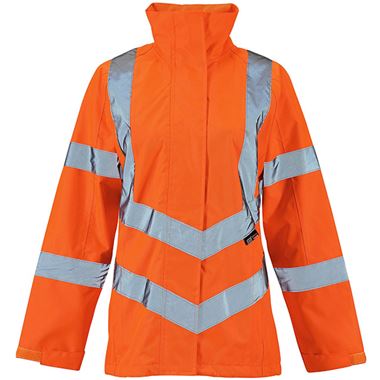 Supertouch Orange Women's Lightweight Hi Vis Waterproof Jacket