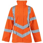 Supertouch Orange Women's Lightweight Hi Vis Waterproof Jacket