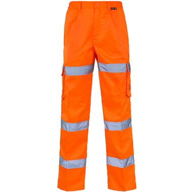 Supertouch Orange 3 Band Hi Vis Combat Trousers