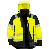 Portwest T160 PW3 Yellow Waterproof Padded Hi Vis Winter Jacket