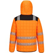 Portwest T165 PW3 Orange Padded Lined Hi Vis Baffle Jacket