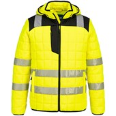 Portwest T165 PW3 Yellow Padded Lined Hi Vis Baffle Jacket
