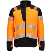 Portwest T170 PW3 Orange Hybrid Padded Lined Hi Vis Baffle Jacket