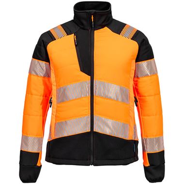 Portwest T171 PW3 Orange Women's Hybrid Padded Lined Hi Vis Baffle Jacket