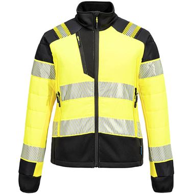 Portwest T171 PW3 Yellow Women's Hybrid Padded Lined Hi Vis Baffle Jacket