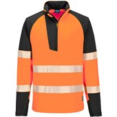 Portwest T172 PW3 Orange 1/4 Zip Hi Vis Sweatshirt