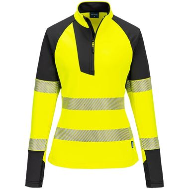 Portwest T173 PW3 Yellow Women's 1/4 Zip Hi Vis Sweatshirt