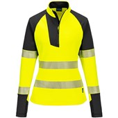 Portwest T173 PW3 Yellow Women's 1/4 Zip Hi Vis Sweatshirt