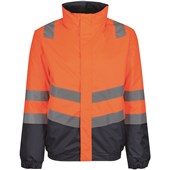 Regatta TRA218 Pro Orange/Navy Two Tone Waterproof Padded Hi Vis Bomber Jacket