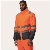 Regatta TRA218 Pro Orange/Navy Two Tone Waterproof Padded Hi Vis Bomber Jacket