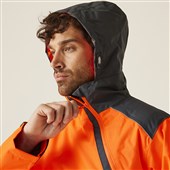 Regatta TRA316 Tactical Orange Hi Vis Waterproof Breathable Overhead Bomber Jacket