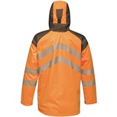 Regatta TRA340 Tactical Orange Hi Vis Waterproof Fleece Lined Parka Jacket