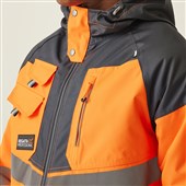 Regatta TRA340 Tactical Orange Hi Vis Waterproof Fleece Lined Parka Jacket