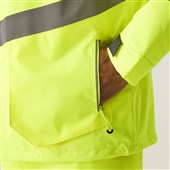 Regatta TRA340 Tactical Yellow Hi Vis Waterproof Fleece Lined Parka Jacket