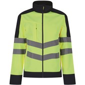 Regatta TRA625 Pro Yellow/Navy Two Tone Hi Vis Softshell Jacket (3L)