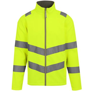 Regatta TRA712 Pro Contract Ablaze Yellow Hi Vis Softshell Jacket (2L)