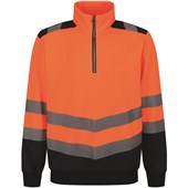 Regatta TRF670 Pro Orange/Navy Two Tone Hi Vis 1/4 Zip Sweat Top