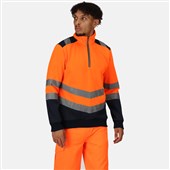 Regatta TRF670 Pro Orange/Navy Two Tone Hi Vis 1/4 Zip Sweat Top