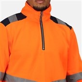 Regatta TRF670 Pro Orange/Navy Two Tone Hi Vis 1/4 Zip Sweat Top