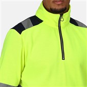 Regatta TRF670 Pro Yellow/Navy Two Tone Hi Vis 1/4 Zip Sweat Top