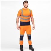 Regatta TRJ503 Pro Orange/Navy Two Tone Hi Vis Jogging Bottoms